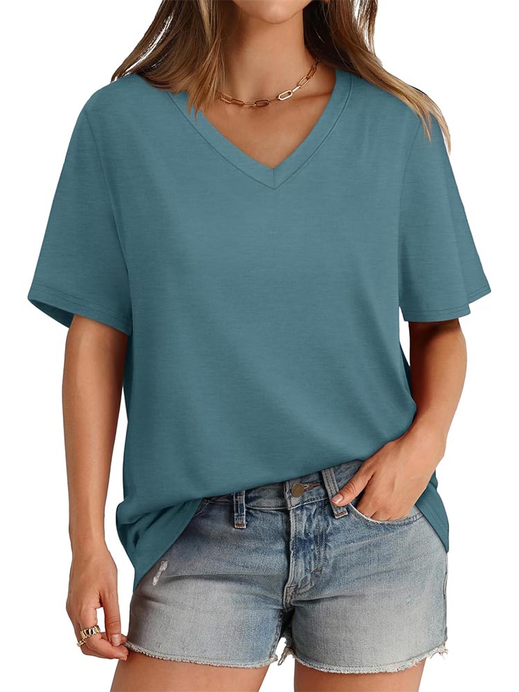 Womens V Neck Short Sleeve T Shirts