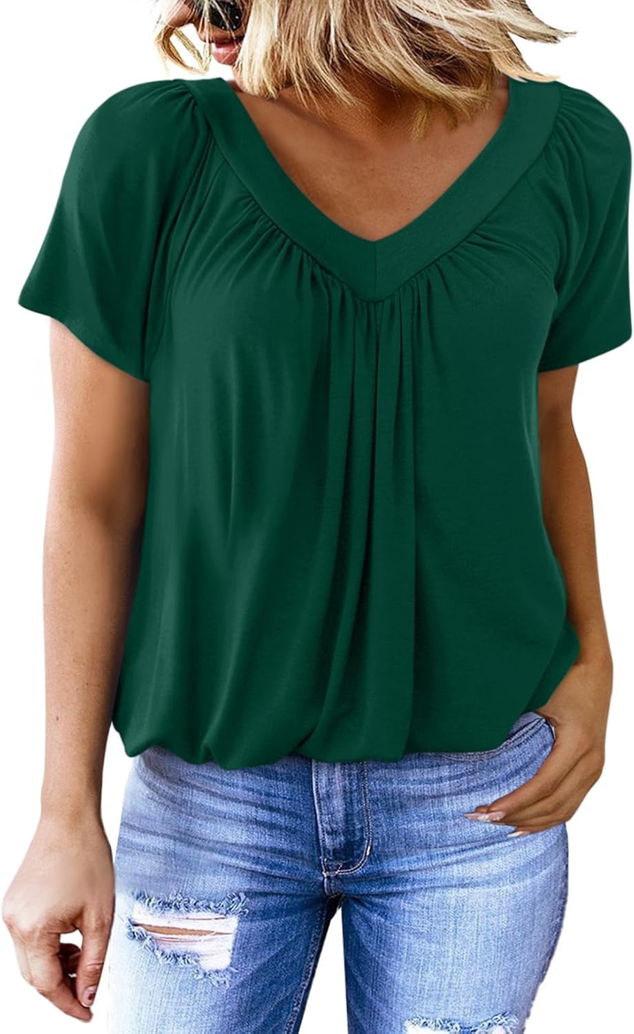 🔥Women's Casual Short Sleeve V Neck Basic T-shirts