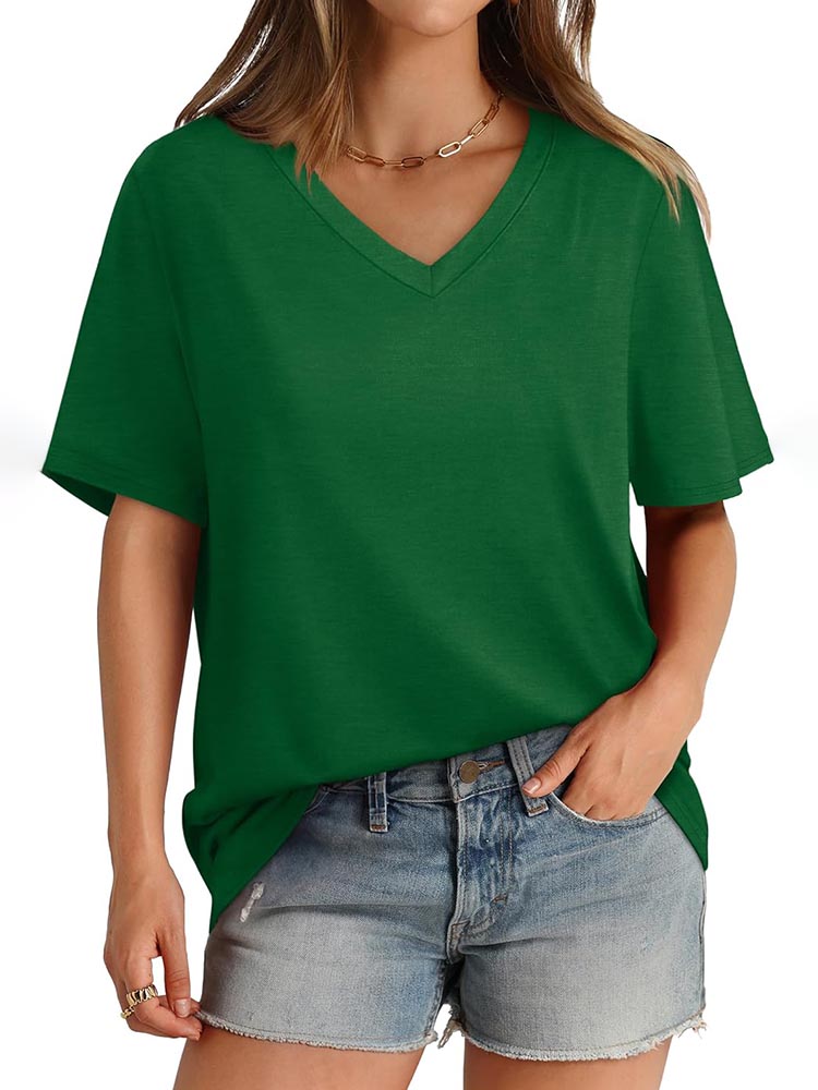 Womens V Neck Short Sleeve T Shirts