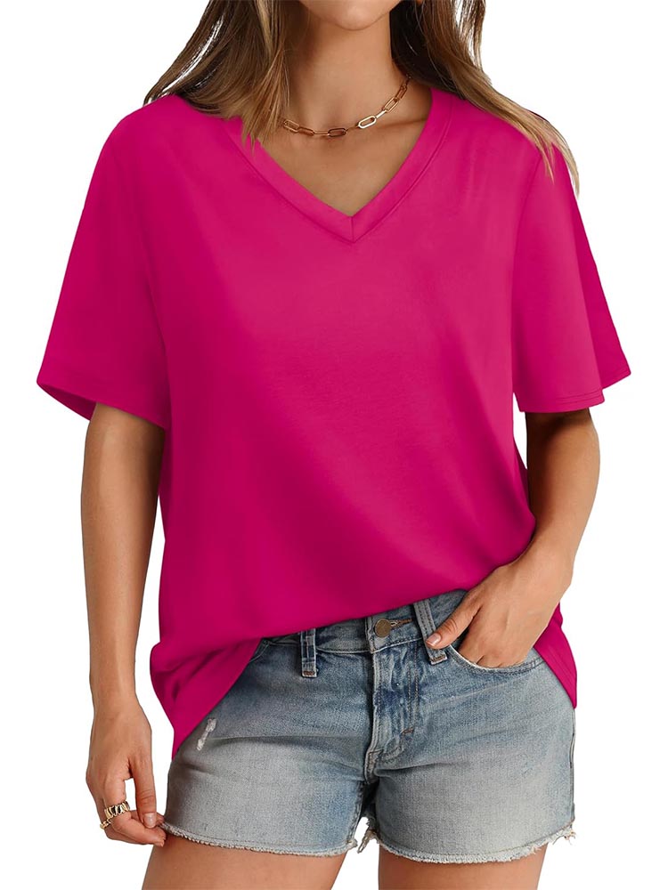 Womens V Neck Short Sleeve T Shirts