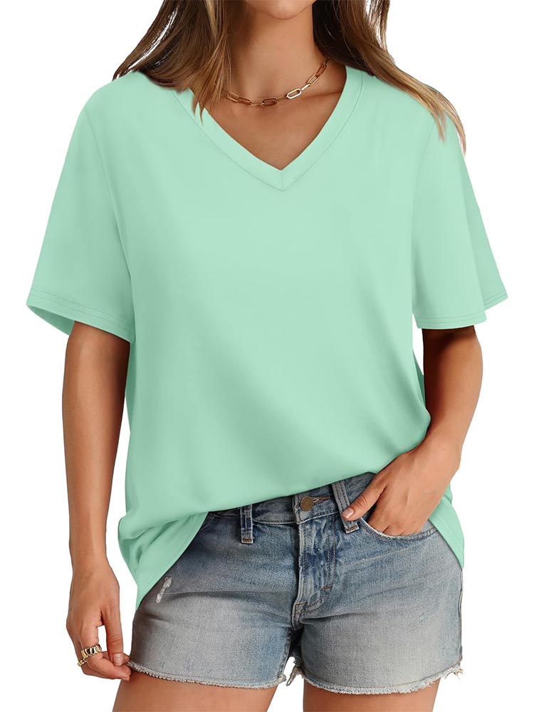 Womens V Neck Short Sleeve T Shirts