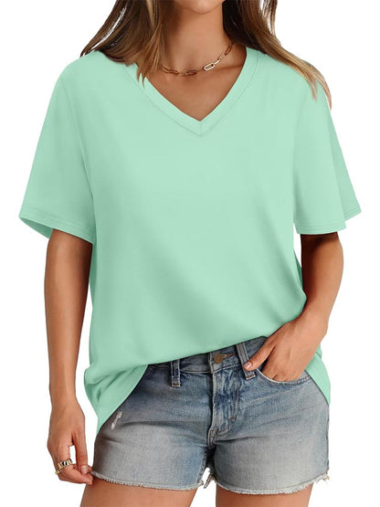 Womens V Neck Short Sleeve T Shirts