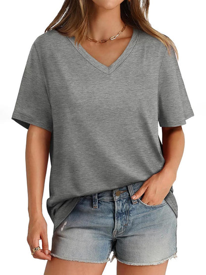 Womens V Neck Short Sleeve T Shirts