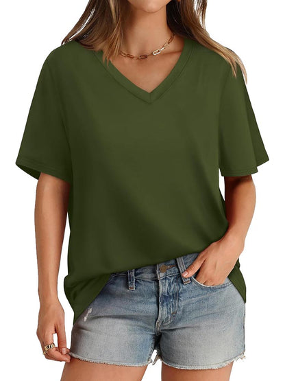 Womens V Neck Short Sleeve T Shirts