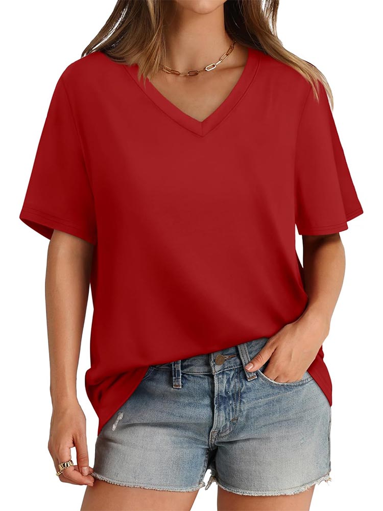 Womens V Neck Short Sleeve T Shirts