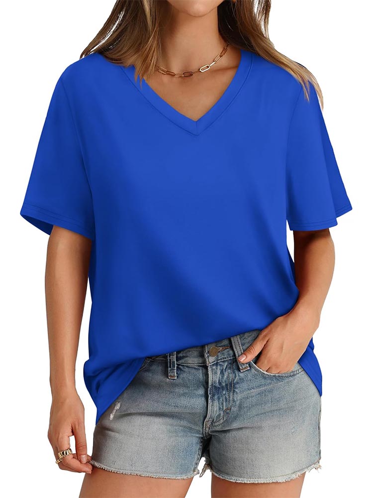 Womens V Neck Short Sleeve T Shirts