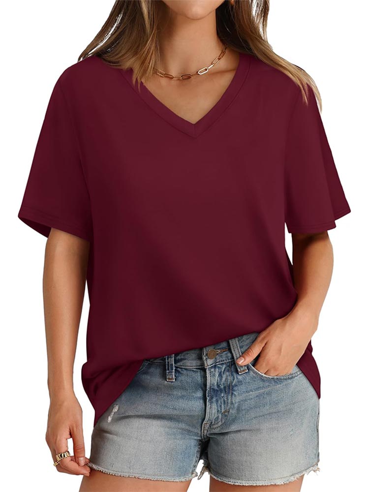 Womens V Neck Short Sleeve T Shirts