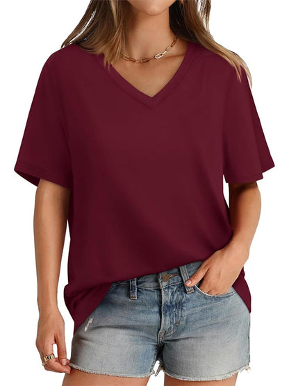 Womens V Neck Short Sleeve T Shirts