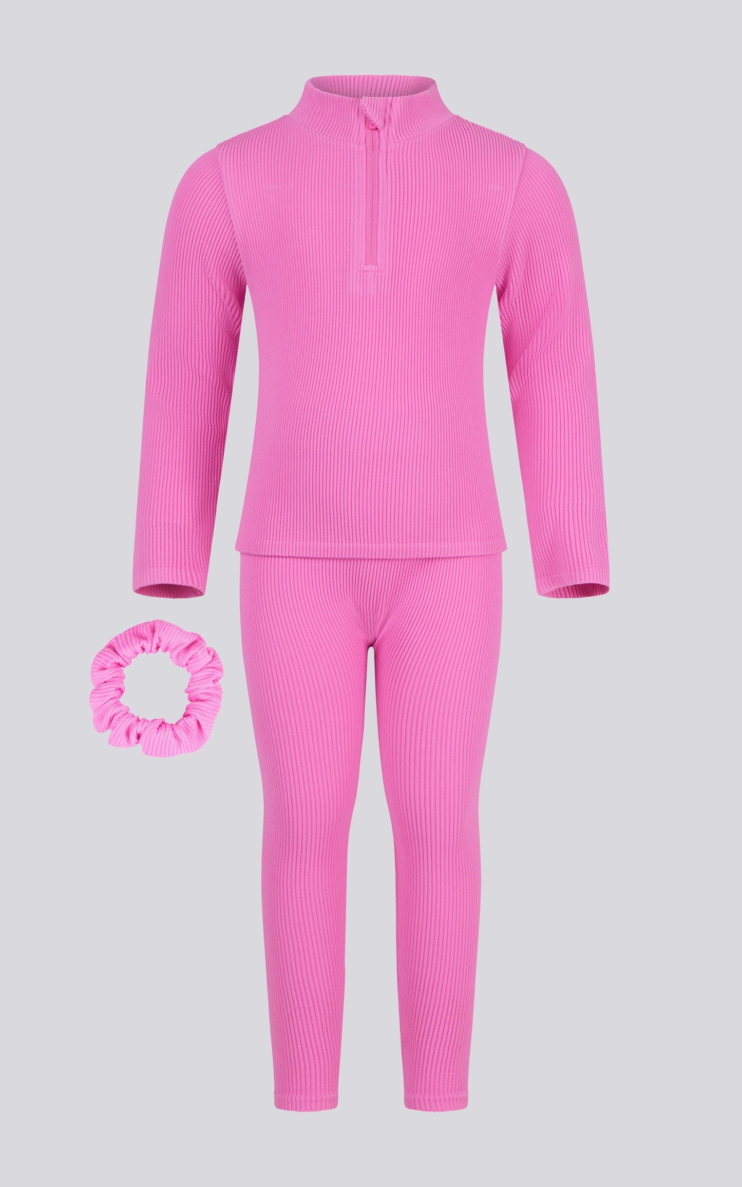 90 Degree by Reflex 4-6x Girls 3 PC Half Zip Long Sleeve + Legging + Scrunchie Set