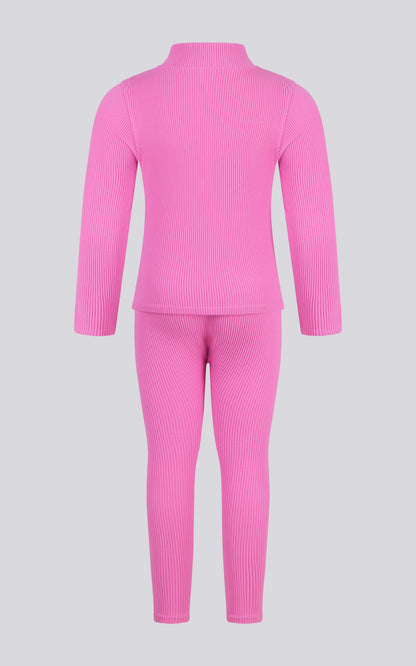 90 Degree by Reflex 4-6x Girls 3 PC Half Zip Long Sleeve + Legging + Scrunchie Set