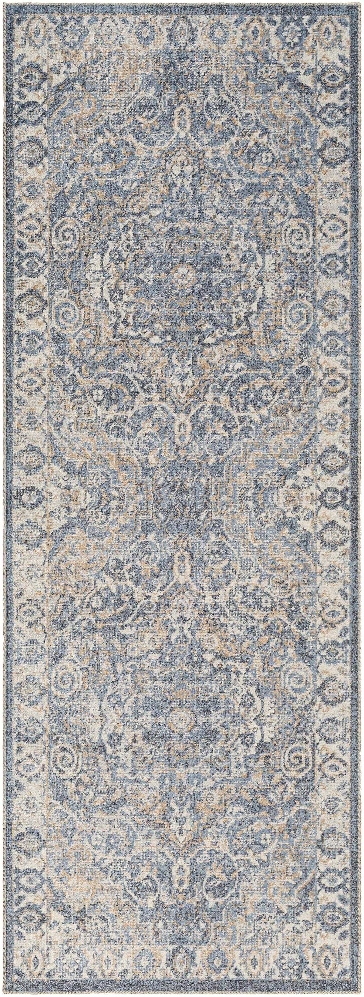 Aurum Blue Washable Area Rug - Clearance