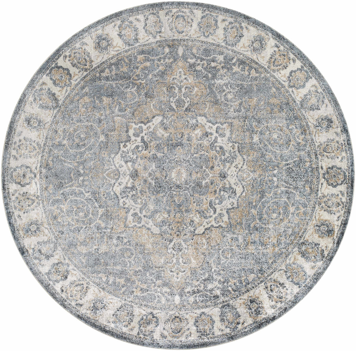 Aurum Blue Washable Area Rug - Clearance