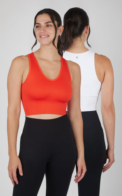 90 Degree by Reflex 2 PK Ribbed V-Neck Tank Top