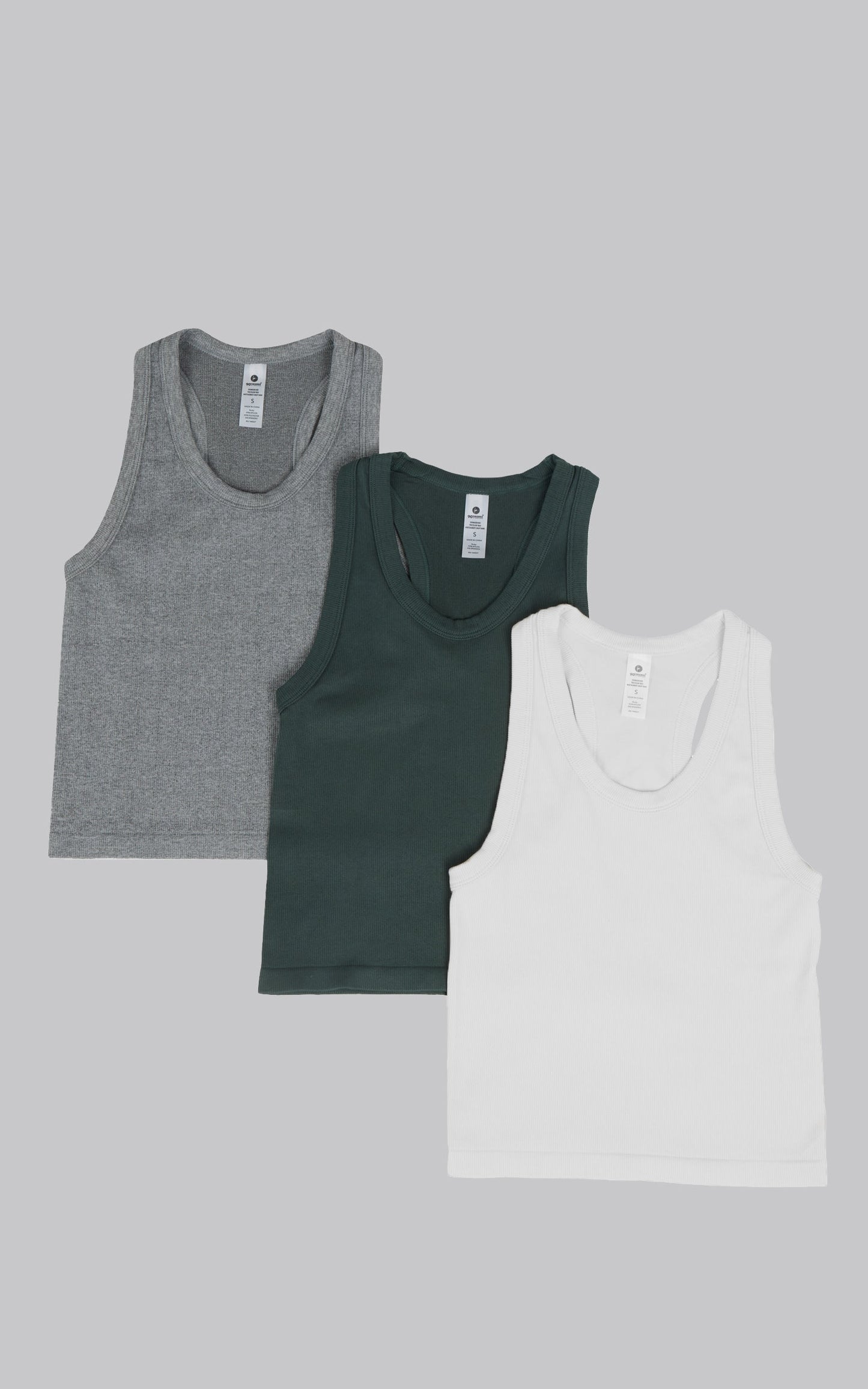 90 Degree by Reflex 3 PK Ribbed Racerback Tank