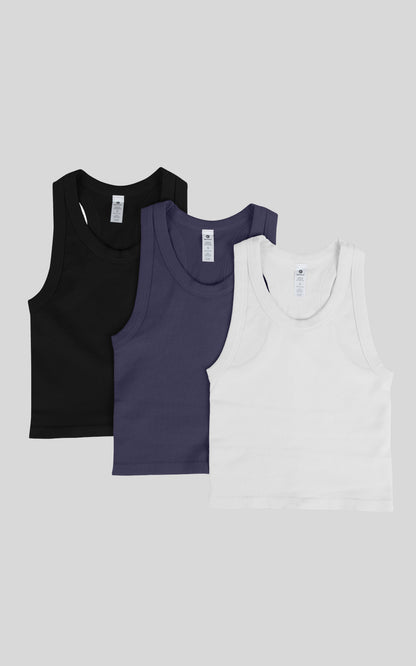 90 Degree by Reflex 3 PK Ribbed Racerback Tank