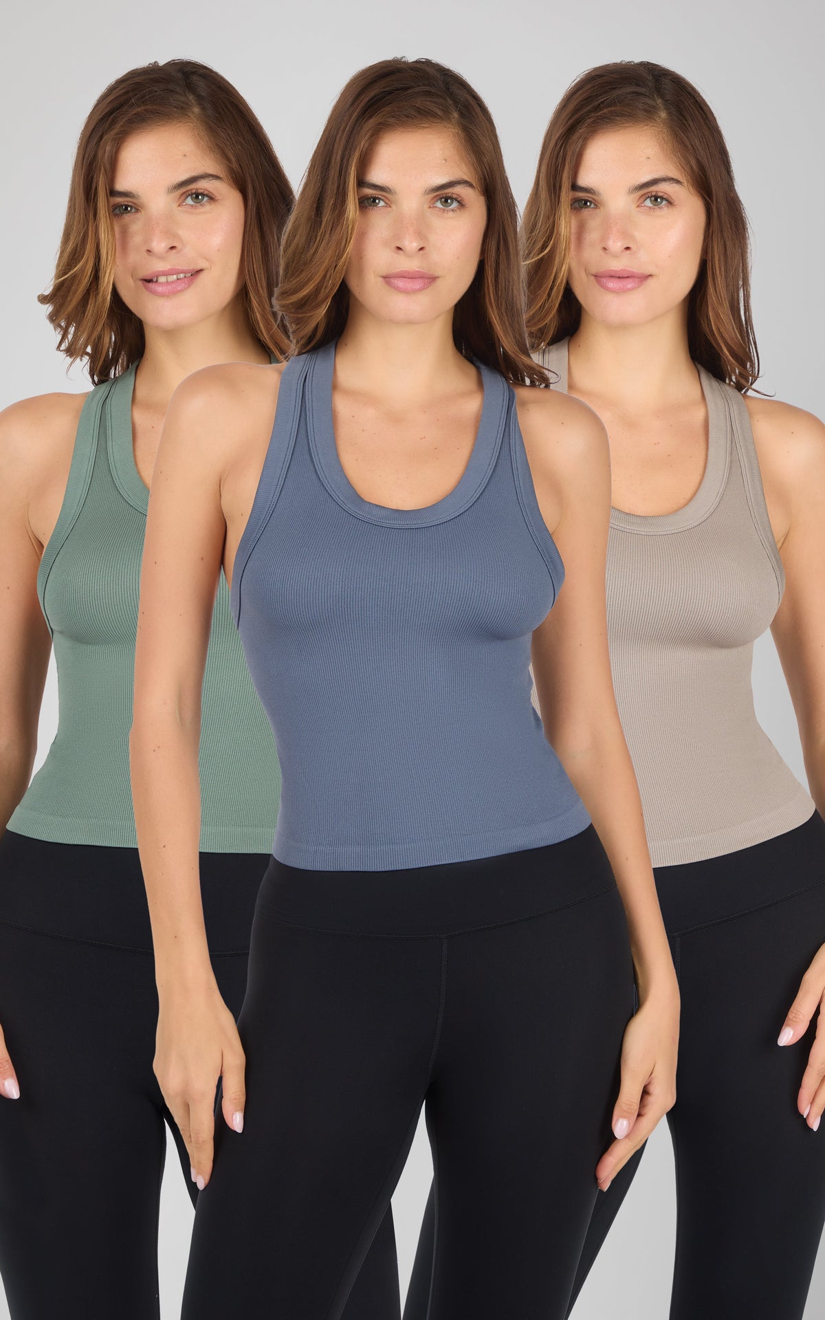 90 Degree by Reflex 3 PK Ribbed Racerback Tank