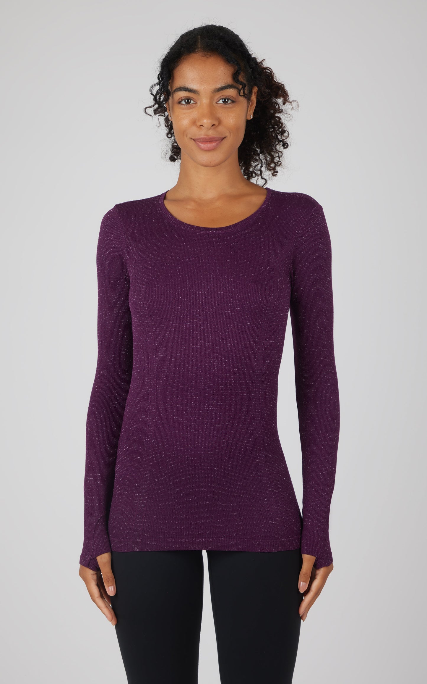 90 Degree by Reflex Lurex Seamless Long Sleeve Performance Shirt