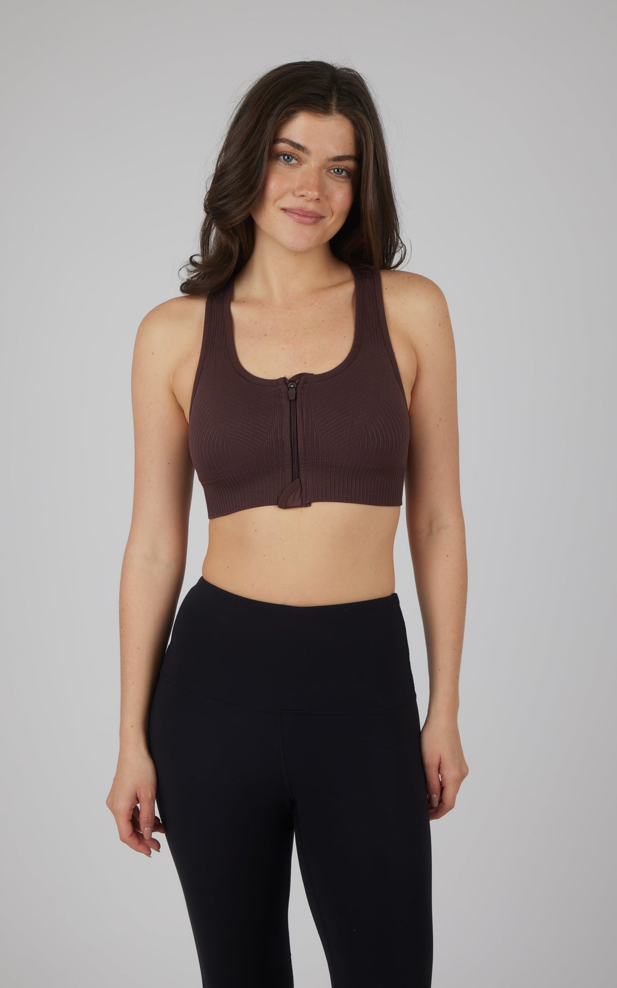 90 Degree by Reflex 2 PK Seamless Textured Zip Bra Top