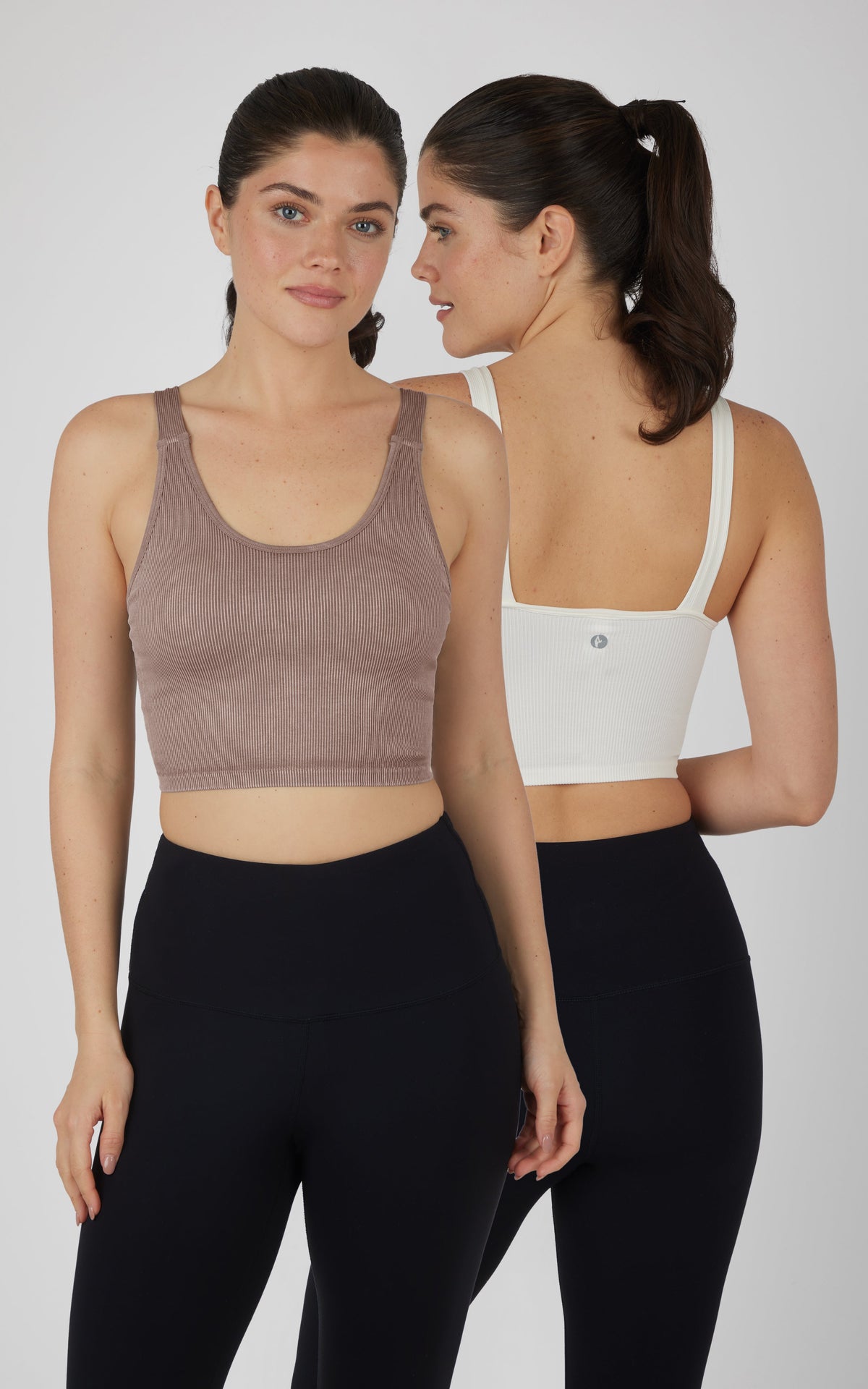 90 Degree by Reflex Stonewash 2 PK Scoop Neck Bralette Tank