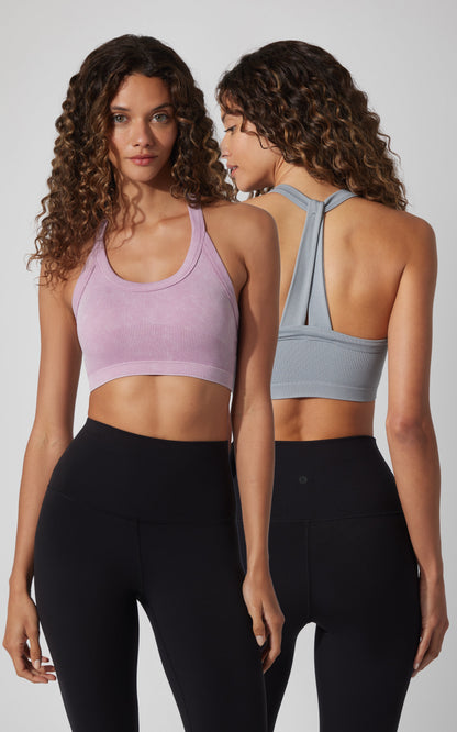 90 Degree by Reflex 2 PK Stone Washed Seamless Marvella Bra Tank