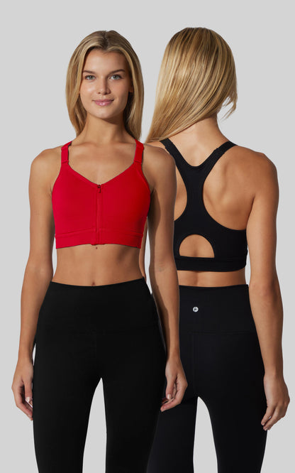 90 Degree by Reflex Seamless Darcy Zip Front Bra 2 PK
