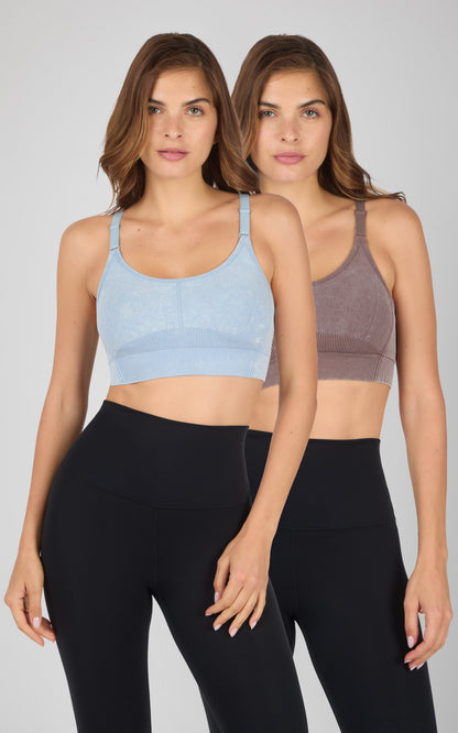 90 Degree by Reflex 2PK Stone Wash Seamless Ribbed Maelis Bra