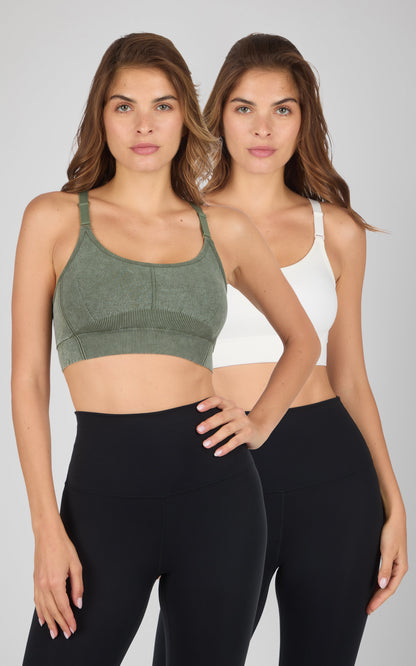 90 Degree by Reflex 2PK Stone Wash Seamless Ribbed Maelis Bra