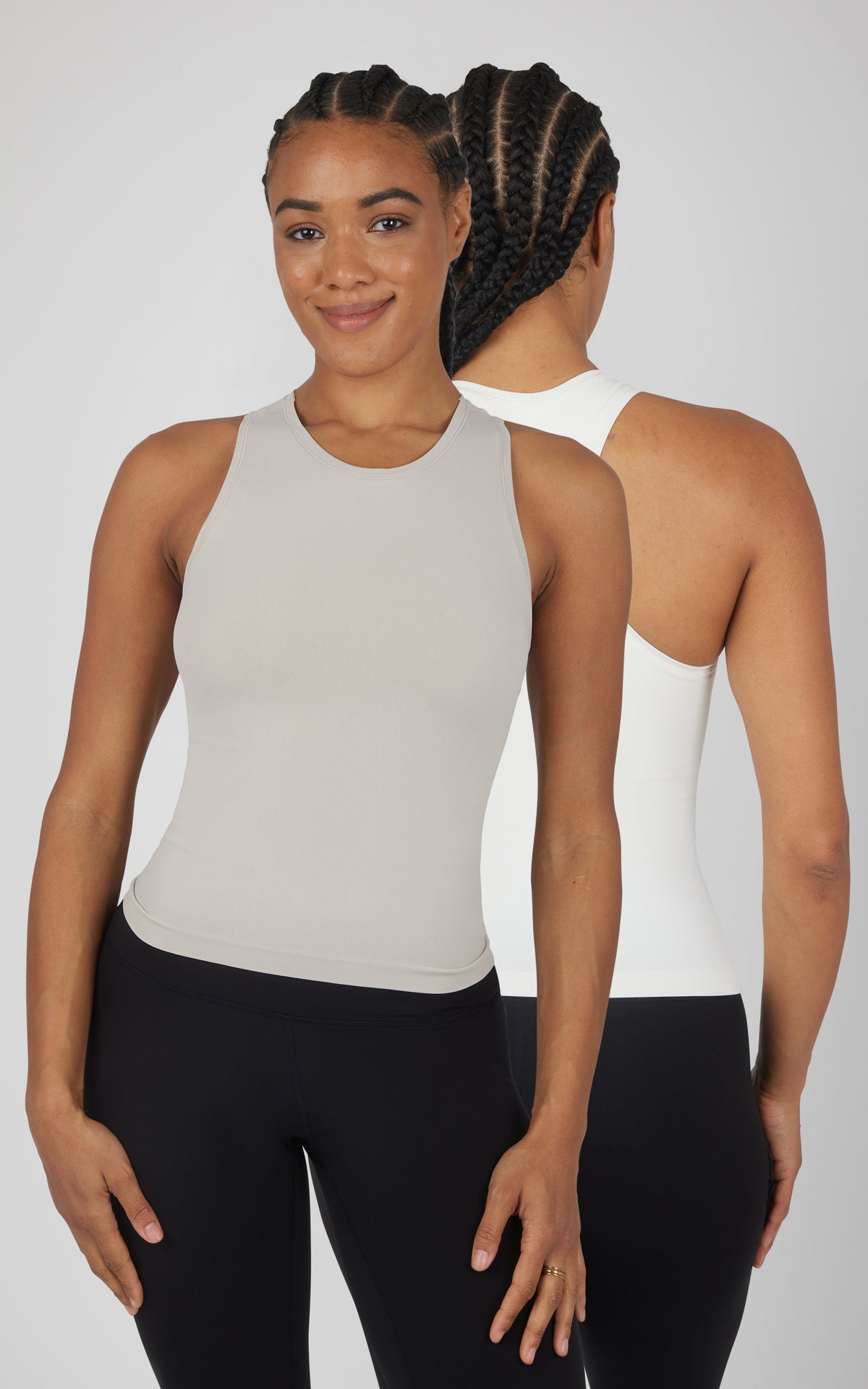 90 Degree by Reflex 2 PK Seamless Racerback Tank Top with Built in Bra