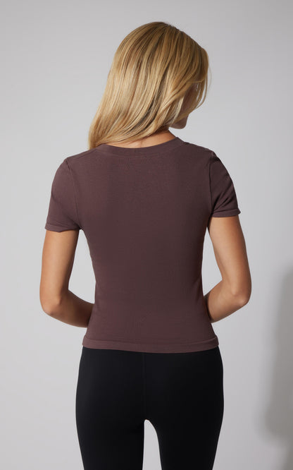 90 Degree by Reflex 2 PK Seamless Ribbed Scoop Neck Short Sleeve Tee