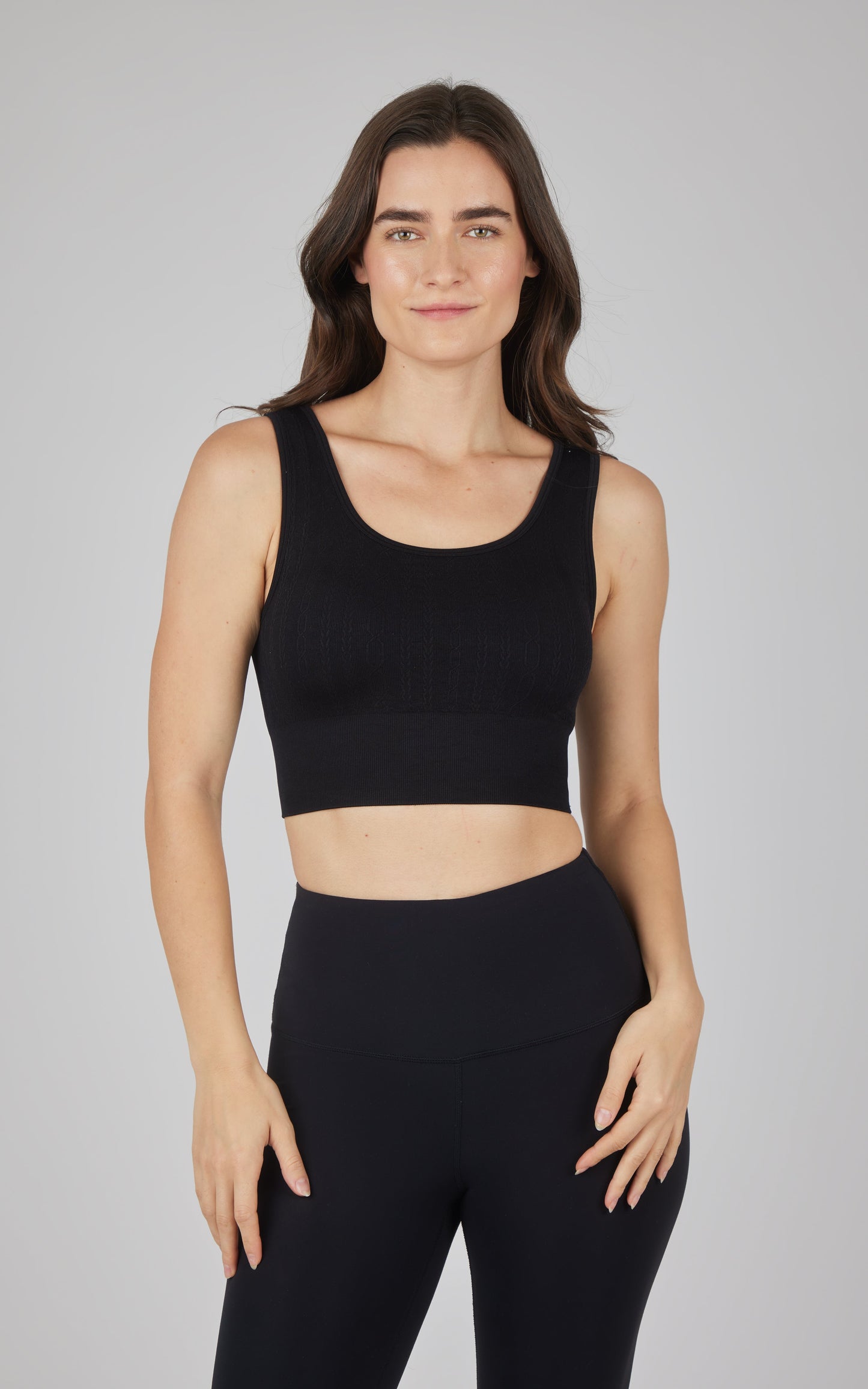 90 Degree by Reflex 2 PK Seamless Cable Knit Texture Bra Top
