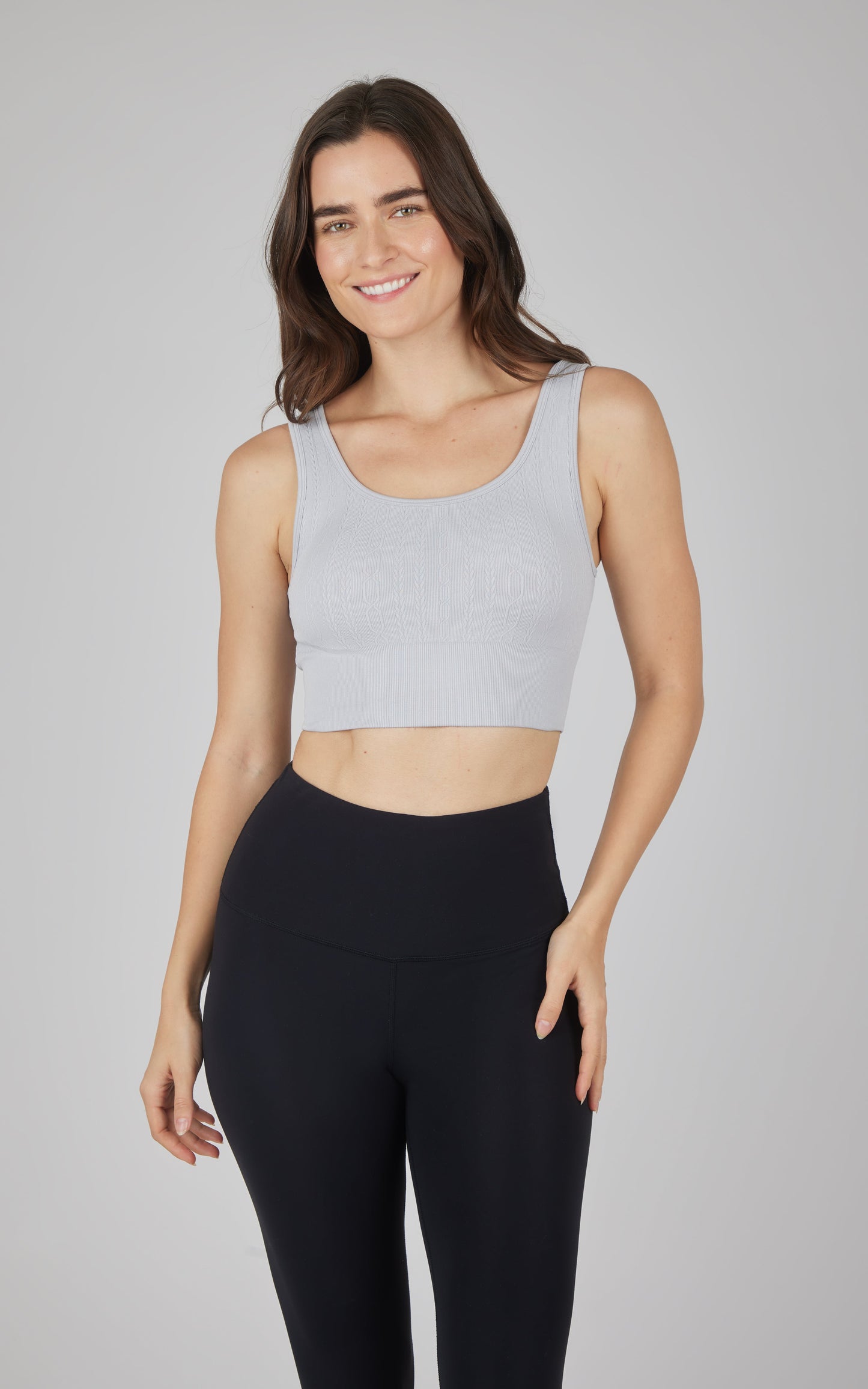 90 Degree by Reflex 2 PK Seamless Cable Knit Texture Bra Top