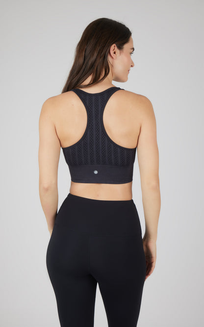 90 Degree by Reflex 2 PK Seamless Cable Knit Racerback Bra Top