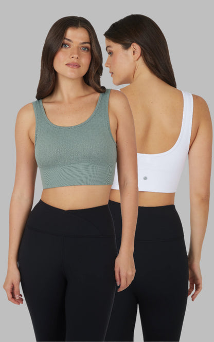 90 Degree by Reflex 2 PK Textured Seamless Scooped Neck Bra
