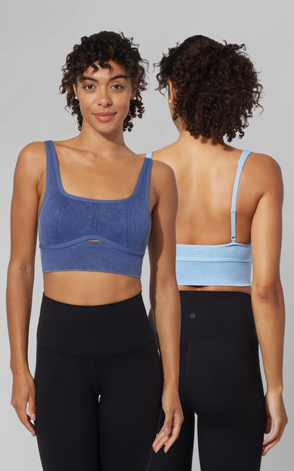 90 Degree by Reflex 2 PK Stonewash Ribbed Seamless Bra