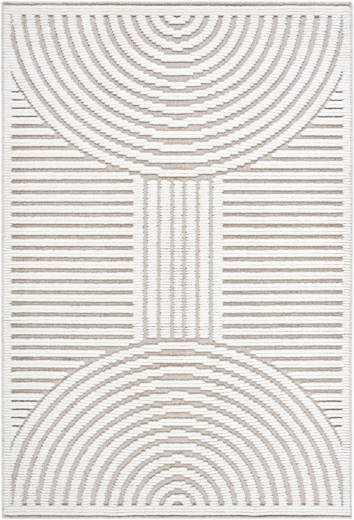 Deron Ivory 3D Rainbow Washable Rug
