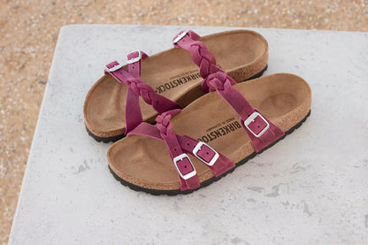 Birkenstock Unisex Franca Nubuck Leather SF Dark Fuchsia