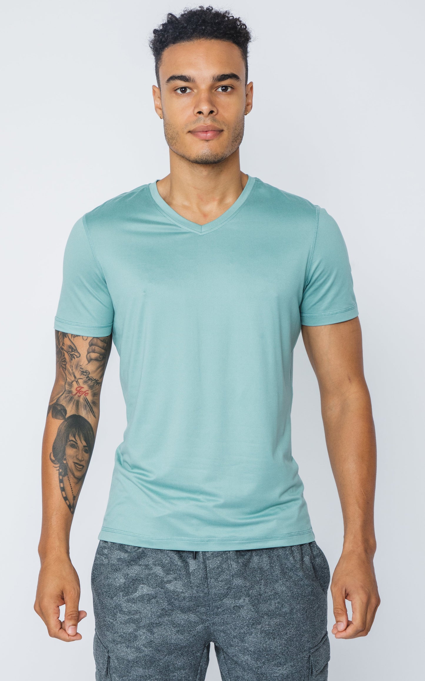 90 Degree by Reflex Men's V-Neck Short Sleeve Shirt