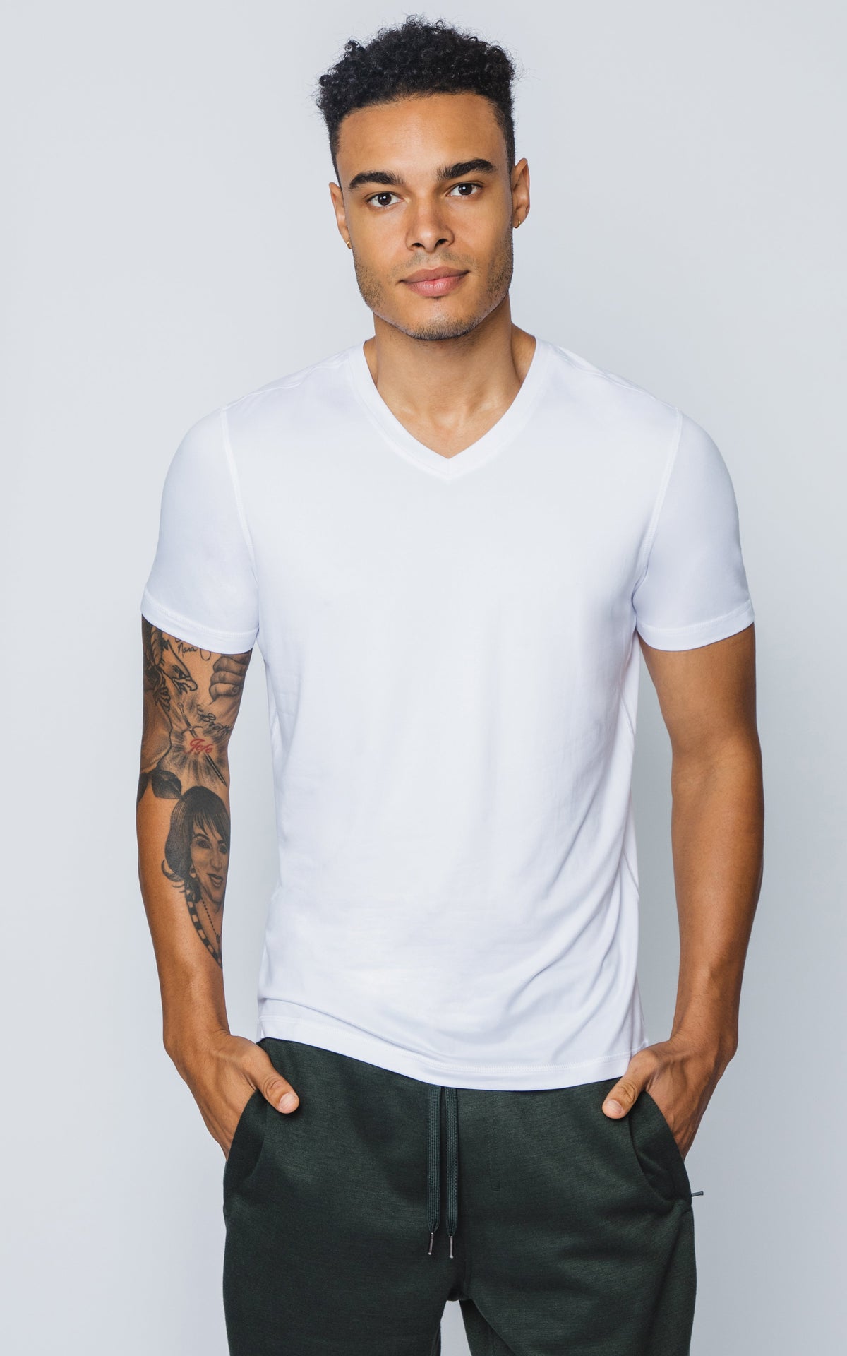 90 Degree by Reflex Men's V-Neck Short Sleeve Shirt
