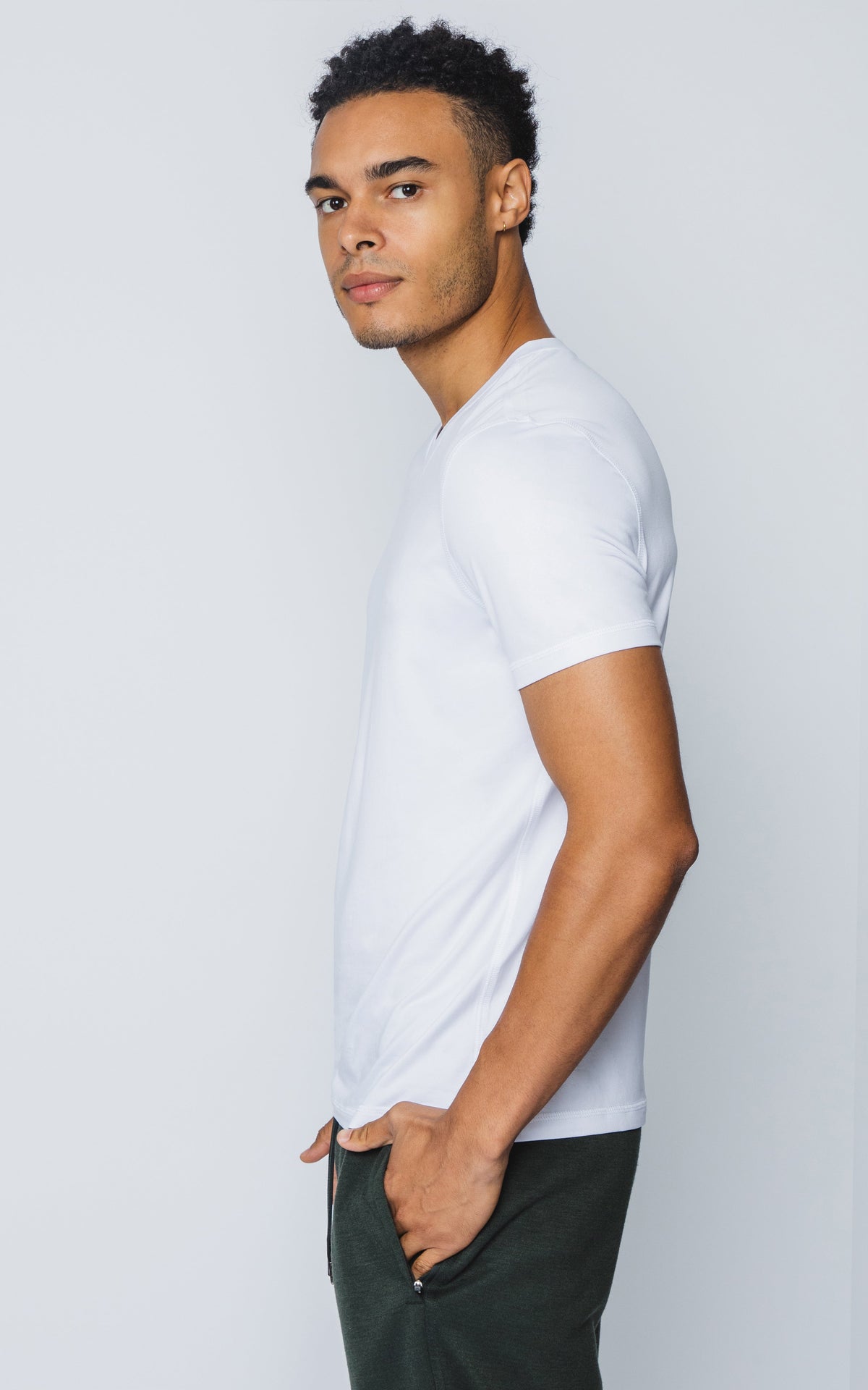 90 Degree by Reflex Men's V-Neck Short Sleeve Shirt
