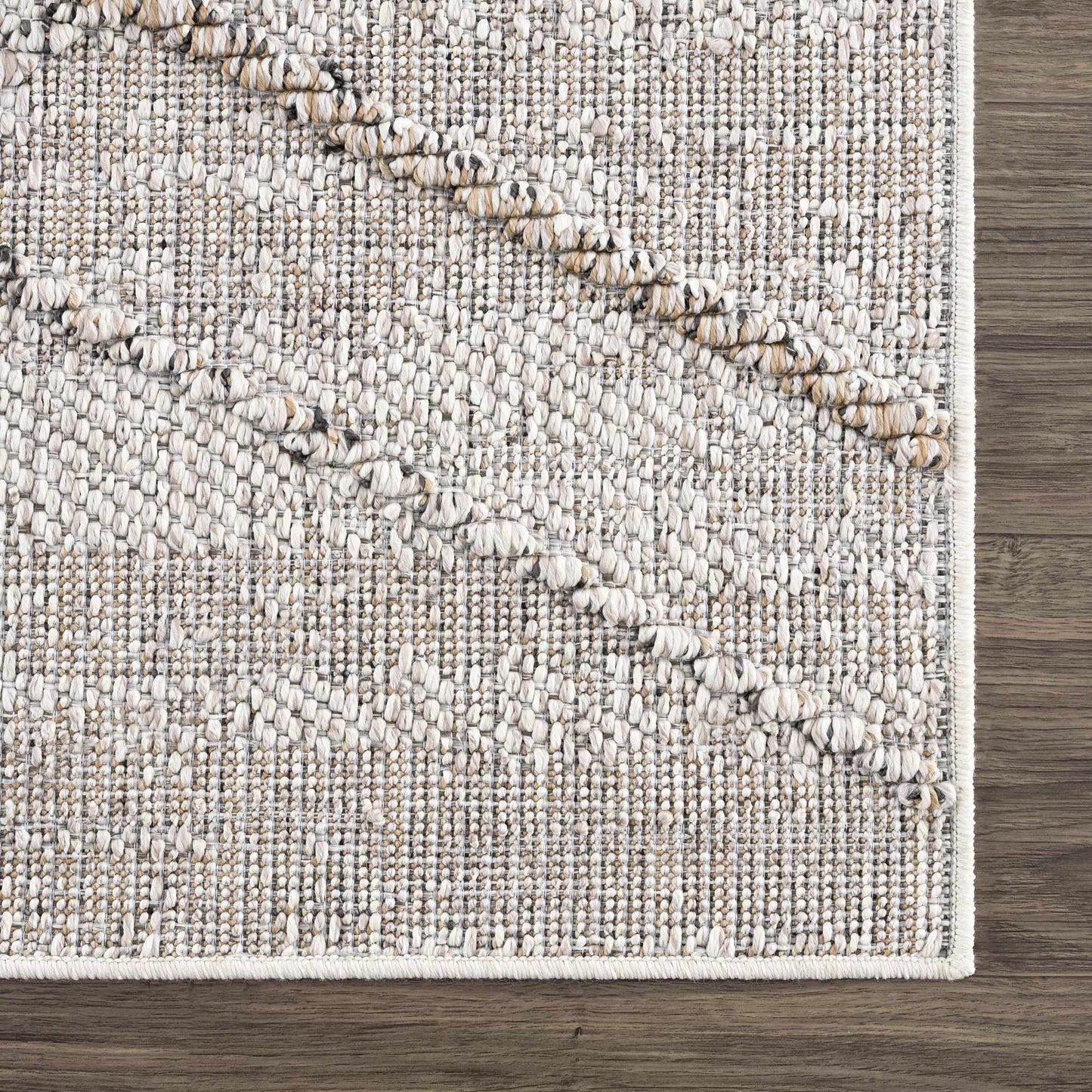 Baqer Bone & Tan Textured Performance Outdoor Rug - Clearance