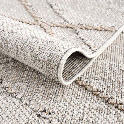 Baqer Bone & Tan Textured Performance Outdoor Rug - Clearance
