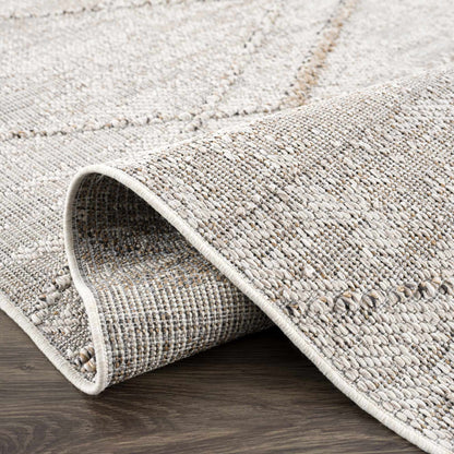 Baqer Bone & Tan Textured Performance Outdoor Rug - Clearance