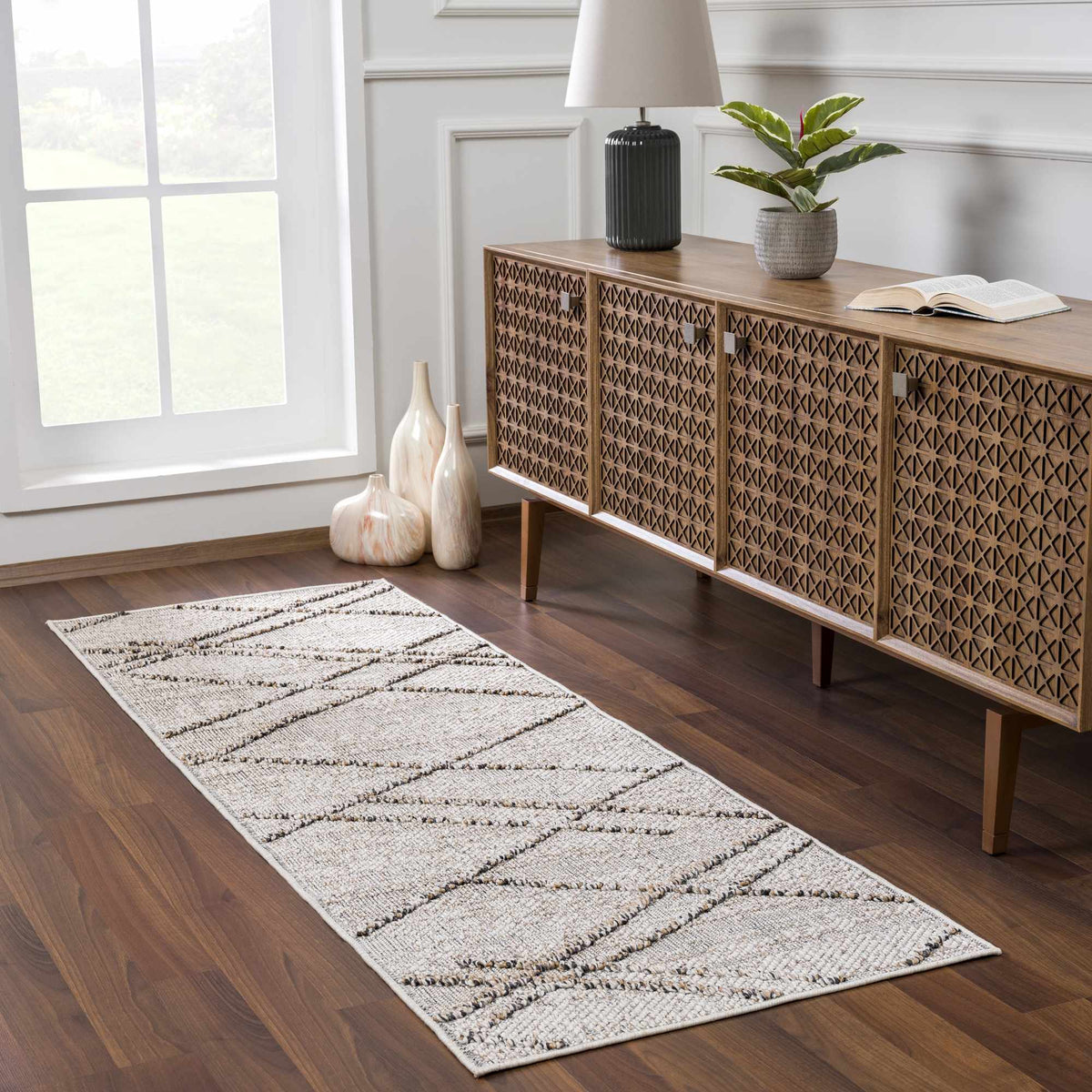 Baqer Bone & Tan Textured Performance Outdoor Rug - Clearance