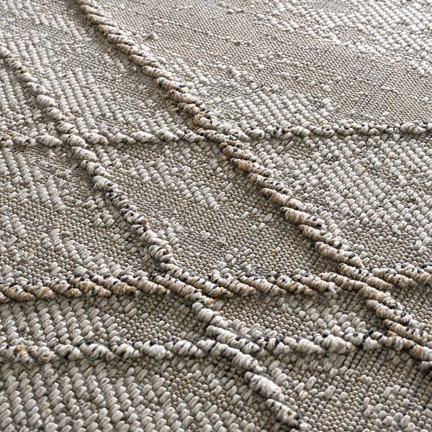Baqer Bone & Tan Textured Performance Outdoor Rug - Clearance