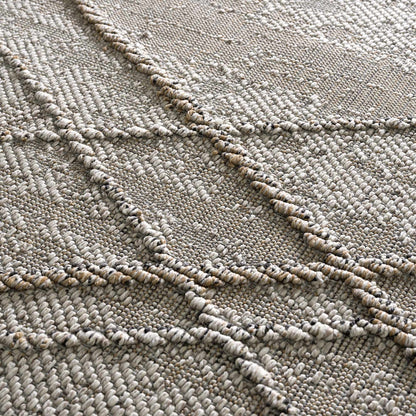 Baqer Bone & Tan Textured Performance Outdoor Rug - Clearance