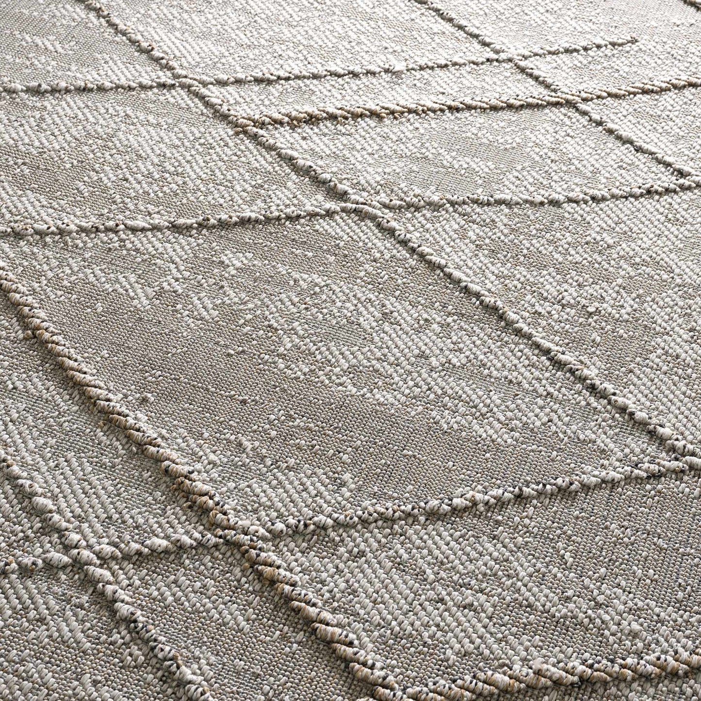 Baqer Bone & Tan Textured Performance Outdoor Rug - Clearance