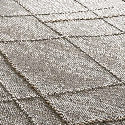 Baqer Bone & Tan Textured Performance Outdoor Rug - Clearance