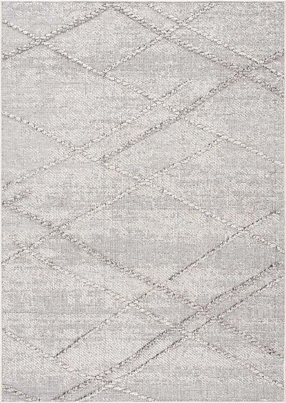 Baqer Bone & Taupe Textured Performance Outdoor Rug - Clearance
