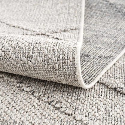 Baqer Bone & Taupe Textured Performance Outdoor Rug - Clearance