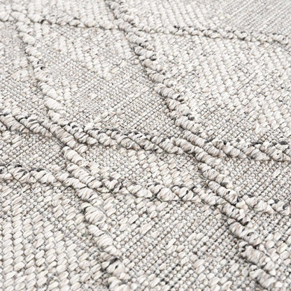 Baqer Bone & Taupe Textured Performance Outdoor Rug - Clearance